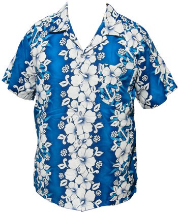 HAWAII HEMD - FLOWERS & ANCHOR - HELLBLAU auf einer Berlin Wunschliste / Geschenkidee