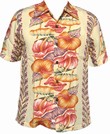 KALAKAUA - ORIGINAL HAWAIIHEMD - ANTHURIUM - BEIGE