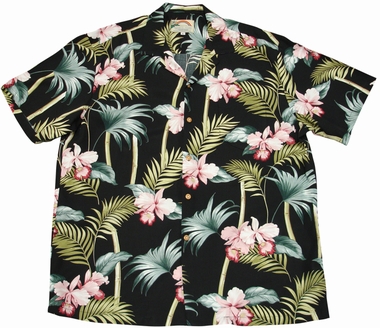 ORIGINAL HAWAIIHEMD - ORCHID BAMBOO BLACK - PARADISE FOUND