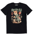 Sushi Slayer Cat T-Shirt - Japanese Graphic T-Shirt black Modell: gr-slayercat-black