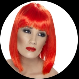 Glam Per�cke Neon Rot - Klicken f�r gr�ssere Ansicht