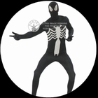 Schwarzes Spiderman Kost�m Erwachsene K�rperanzug Die Spinne
