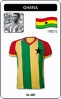 GHANA TRIKOT - RETRO FUSSBALL TRIKOT GESTREIFT