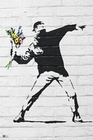 Banksy Poster Throwing Flowers