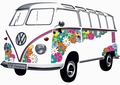 VW Bulli Wandtattoo Flower