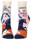 Where My Girls At? - Kurze Damensocken Blue Q