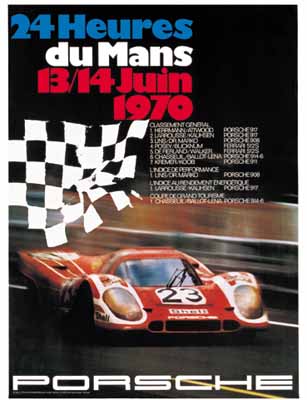 PORSCHE RENNPLAKAT - POSTER