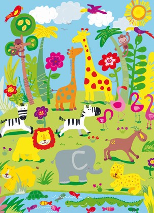 Fototapete Tiere Zoo Giraffe Kinderzimmer  - Klicken f�r gr�ssere Ansicht