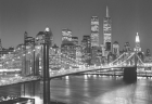 Fototapete - New York - Schwarz - Wei� - Brooklyn Bridge