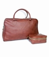 LEATHER FOOTBALL BAG AND TOILETERY BAG
